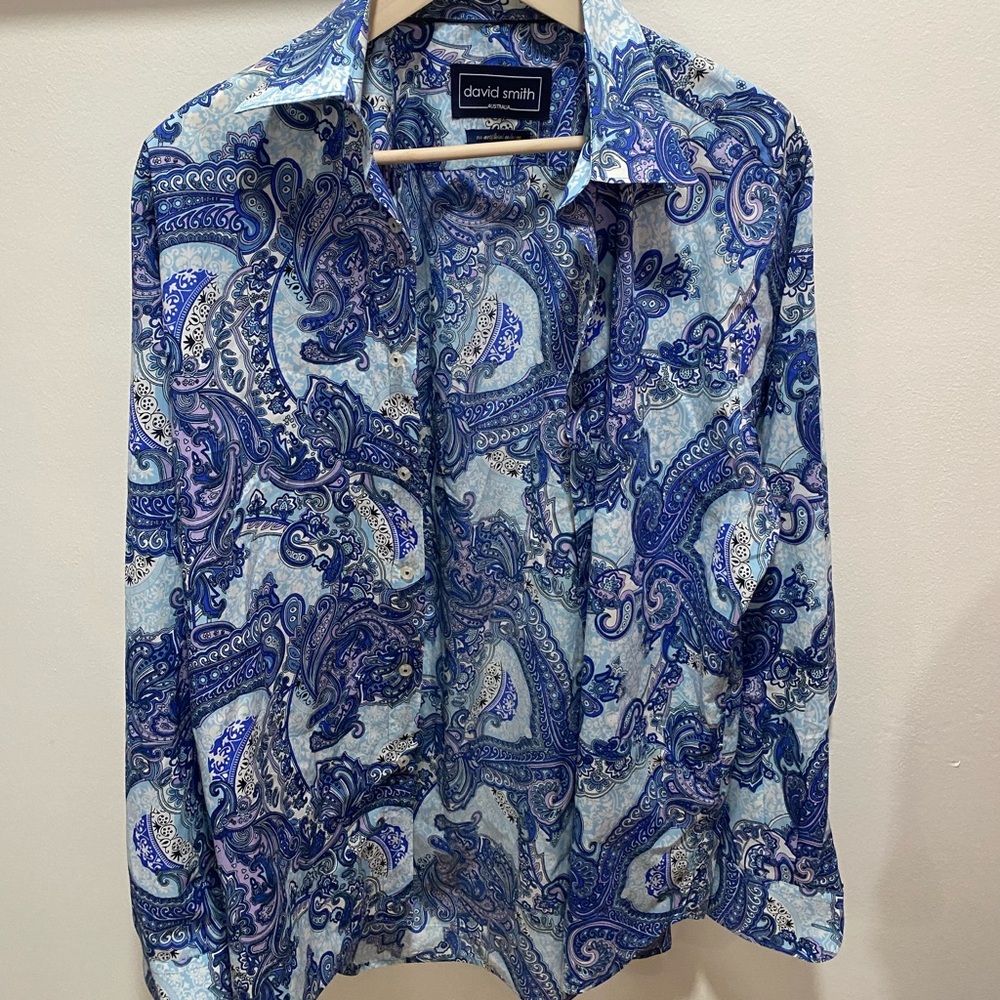Blue button down
